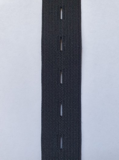 PES Lochgummiband kurzzuegig E24501 schwarz 20mm detail 390