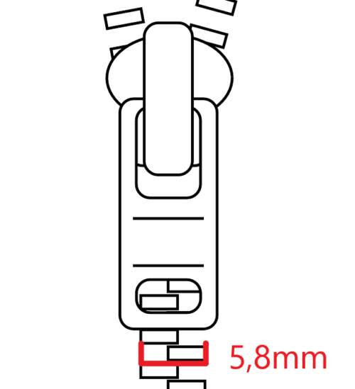 Krampenreißverschlüsse der Größe K6 mit 5,8mm Krampenbreite